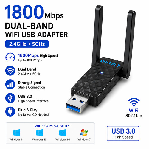 1800mbps usb wifi adapter dual - 1800mbps,