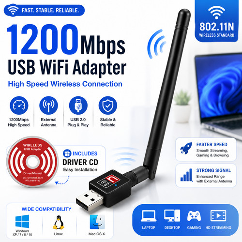 1200mbps wireless wifi adapter - 1200mbps,