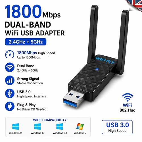 1800mbps usb wifi adapter dual - usb,