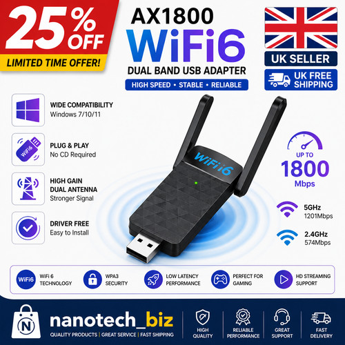 1800mbps usb wifi adapter dual - 1800mbps,